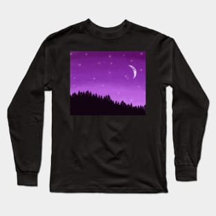 Purple sky and forest Long Sleeve T-Shirt